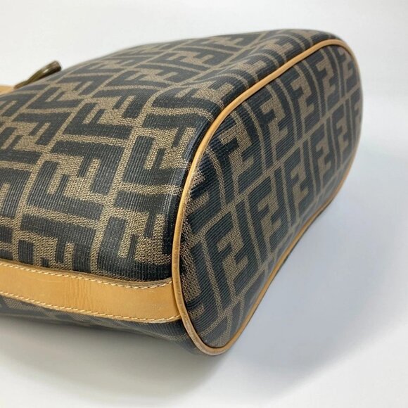 FENDI Zucca pattern Bucket type Tote Bag PVC/Leather Brown - Picture 6 of 12